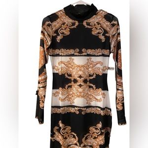 Sheer Mesh Long Sleeve Bodycon Midi Dress Night Out Dresses Beach Cover Up